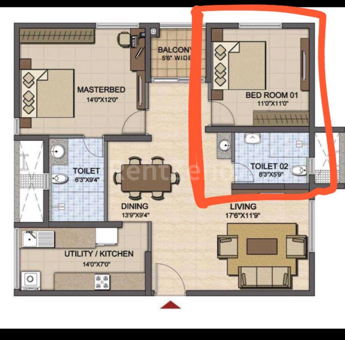 1 Room in Shared 2BHK — photo 1 of 7