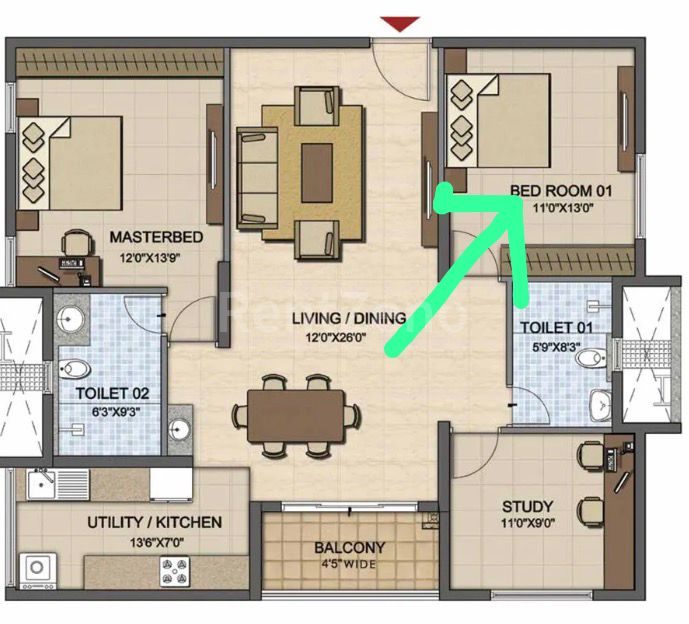 1 Room in Shared 2.5BHK — photo 1 of 7